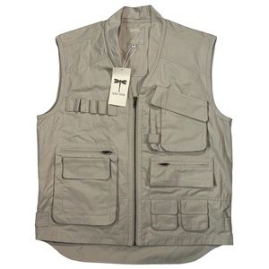 Tyler Boë Tan Zip Up Sleeveless Fishing Safari Cargo Outdoor Multipurpose Vest
